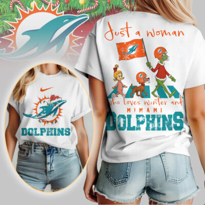 Miami Dolphins | Premium NFL Just A Woman Who Loves Winter 3D Shirt