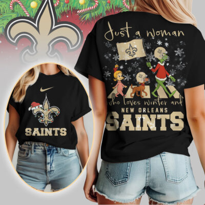New Orleans Saints | Premium NFL Just A Woman Who Loves Winter 3D Shirt