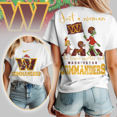 Washington Commanders | Premium NFL Just A Woman Who Loves Winter 3D Shirt