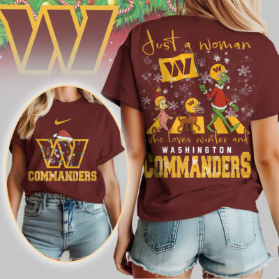 Washington Commanders | Premium NFL Just A Woman Who Loves Winter 3D Shirt