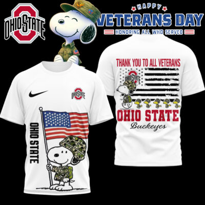 Ohio State Buckeyes | Premium NCAA Snoopy Thank You Veterans 3D Shirt