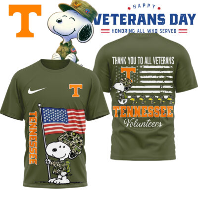 Tennessee Volunteers | Premium NCAA Snoopy Thank You Veterans 3D Shirt