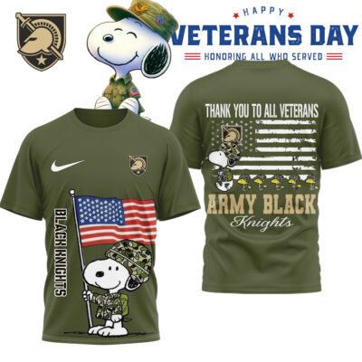 Army Black Knights | Premium NCAA Snoopy Thank You Veterans 3D Shirt