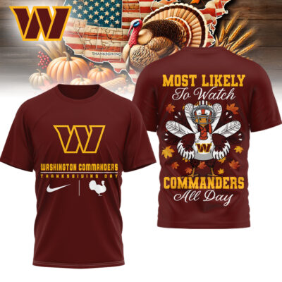 Washington Commanders | Premium NFL Thanksgiving Day 3D Shirt