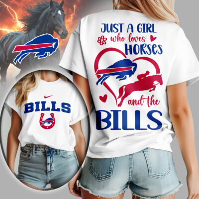 Buffalo Bills | Premium NFL Just A Girl Who Loves Horses Women Shirt