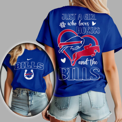 Buffalo Bills | Premium NFL Just A Girl Who Loves Horses Women Shirt
