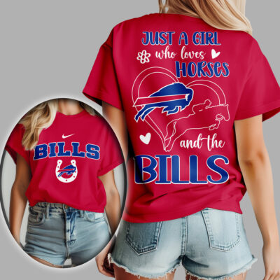 Buffalo Bills | Premium NFL Just A Girl Who Loves Horses Women Shirt