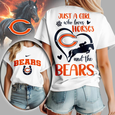 Chicago Bears | Premium NFL Just A Girl Who Loves Horses Women Shirt