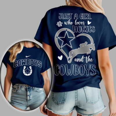 Dallas Cowboys | Premium NFL Just A Girl Who Loves Horses Women Shirt