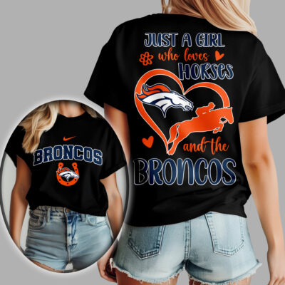 Denver Broncos | Premium NFL Just A Girl Who Loves Horses Women Shirt