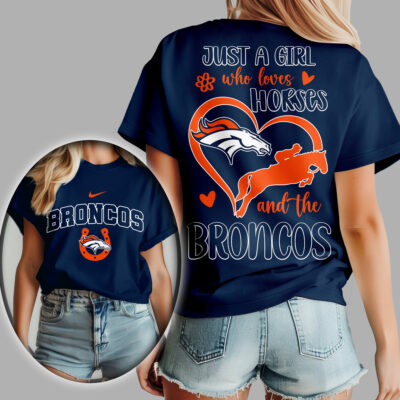 Denver Broncos | Premium NFL Just A Girl Who Loves Horses Women Shirt