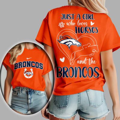 Denver Broncos | Premium NFL Just A Girl Who Loves Horses Women Shirt