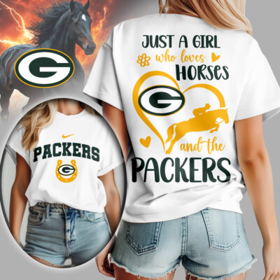 Green Bay Packers | Premium NFL Just A Girl Who Loves Horses Women Shirt