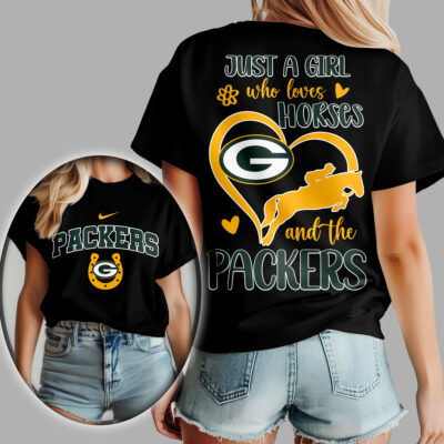 Green Bay Packers | Premium NFL Just A Girl Who Loves Horses Women Shirt