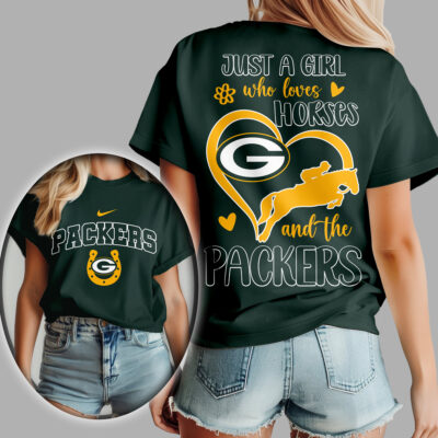 Green Bay Packers | Premium NFL Just A Girl Who Loves Horses Women Shirt