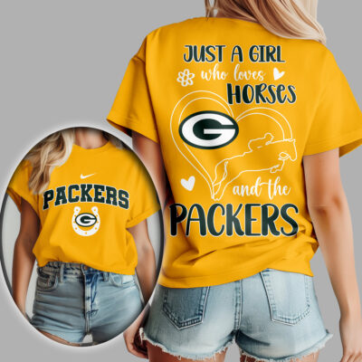 Green Bay Packers | Premium NFL Just A Girl Who Loves Horses Women Shirt