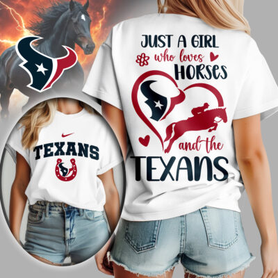Houston Texans | Premium NFL Just A Girl Who Loves Horses Women Shirt