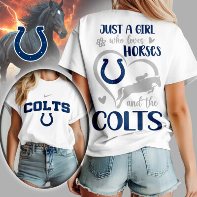 Indianapolis Colts | Premium NFL Just A Girl Who Loves Horses Women Shirt