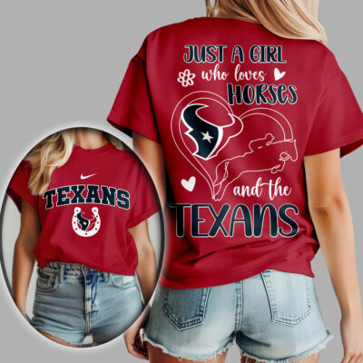 Houston Texans | Premium NFL Just A Girl Who Loves Horses Women Shirt