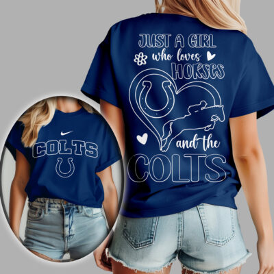 Indianapolis Colts | Premium NFL Just A Girl Who Loves Horses Women Shirt