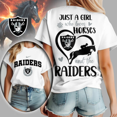 Las Vegas Raiders | Premium NFL Just A Girl Who Loves Horses Women Shirt