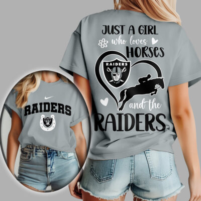 Las Vegas Raiders | Premium NFL Just A Girl Who Loves Horses Women Shirt