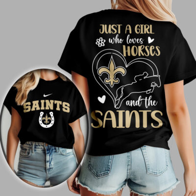New Orleans Saints | Premium NFL Just A Girl Who Loves Horses Women Shirt