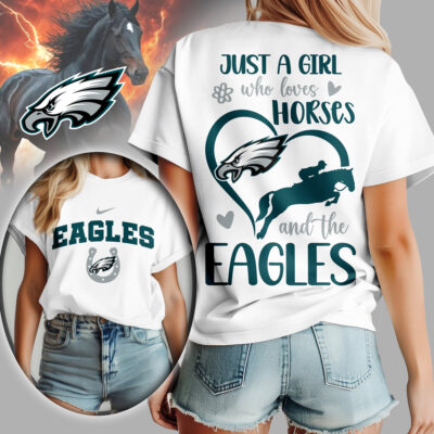 Philadelphia Eagles | Premium NFL Just A Girl Who Loves Horses Women Shirt