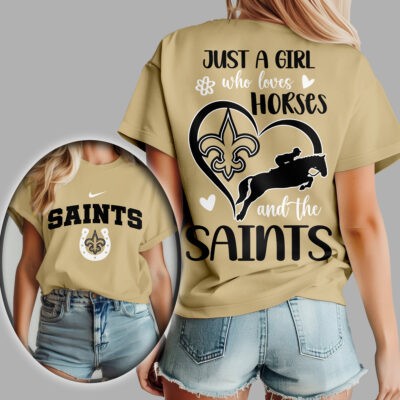 New Orleans Saints | Premium NFL Just A Girl Who Loves Horses Women Shirt