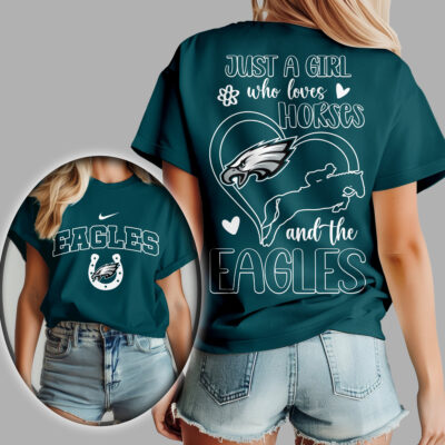 Philadelphia Eagles | Premium NFL Just A Girl Who Loves Horses Women Shirt