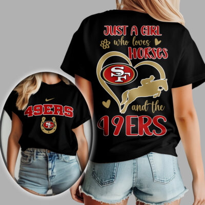 San Francisco 49ers | Premium NFL Just A Girl Who Loves Horses Women Shirt