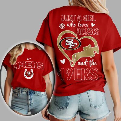 San Francisco 49ers | Premium NFL Just A Girl Who Loves Horses Women Shirt
