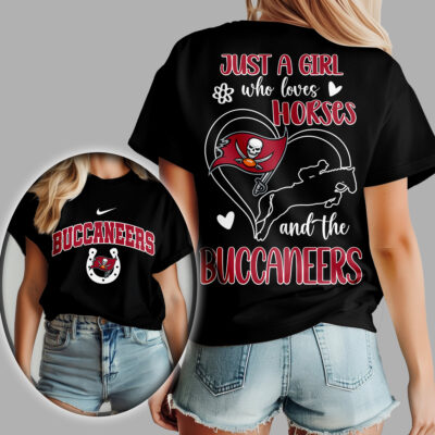 Tampa Bay Buccaneers | Premium NFL Just A Girl Who Loves Horses Women Shirt