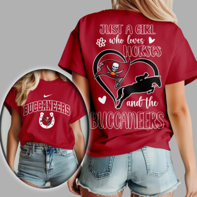 Tampa Bay Buccaneers | Premium NFL Just A Girl Who Loves Horses Women Shirt