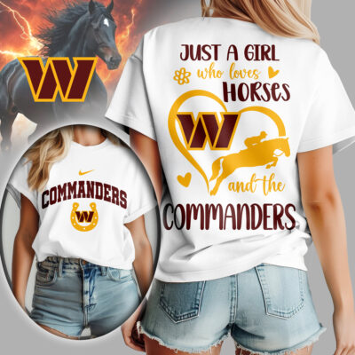 Washington Commanders | Premium NFL Just A Girl Who Loves Horses Women Shirt