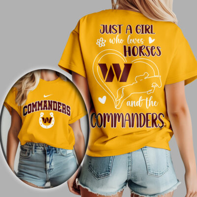 Washington Commanders | Premium NFL Just A Girl Who Loves Horses Women Shirt