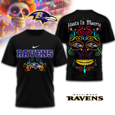 Baltimore Ravens | Premium NFL Day of the Dead 3D Shirt