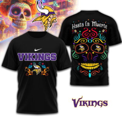 Minnesota Vikings | Premium NFL Day of the Dead 3D Shirt