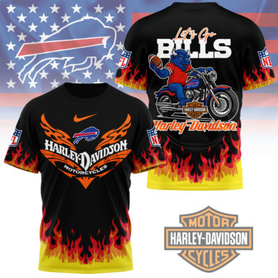 Buffalo Bills | Premium NFL Harley Davidson Firewave 3D Shirt