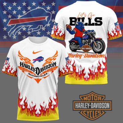 Buffalo Bills | Premium NFL Harley Davidson Firewave 3D Shirt