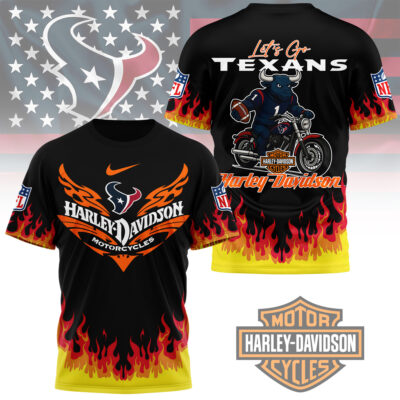 Houston Texans | Premium NFL Harley Davidson Firewave 3D Shirt