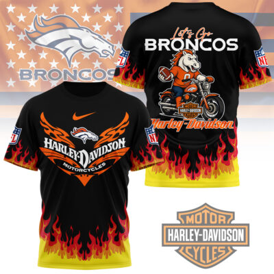 Denver Broncos | Premium NFL Harley Davidson Firewave 3D Shirt