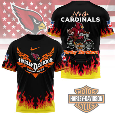 Arizona Cardinals | Premium NFL Harley Davidson Firewave 3D Shirt
