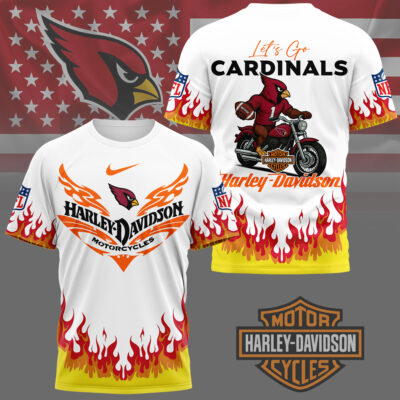 Arizona Cardinals | Premium NFL Harley Davidson Firewave 3D Shirt