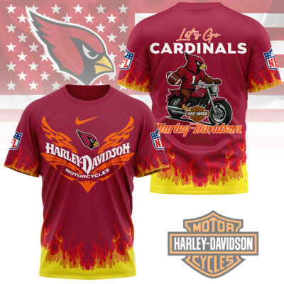 Arizona Cardinals | Premium NFL Harley Davidson Firewave 3D Shirt