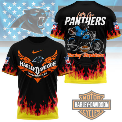 Carolina Panthers | Premium NFL Harley Davidson Firewave 3D Shirt