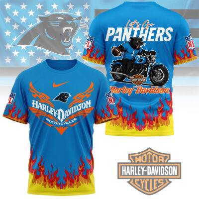Carolina Panthers | Premium NFL Harley Davidson Firewave 3D Shirt