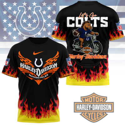 Indianapolis Colts | Premium NFL Harley Davidson Firewave 3D Shirt
