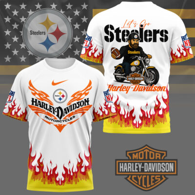 Pittsburgh Steelers | Premium NFL Harley Davidson Firewave 3D Shirt