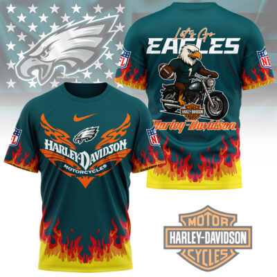 Philadelphia Eagles | Premium NFL Harley Davidson Firewave 3D Shirt